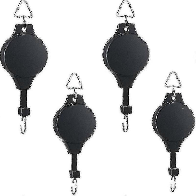 Adjustable pulley hook for hanging pots and baskets