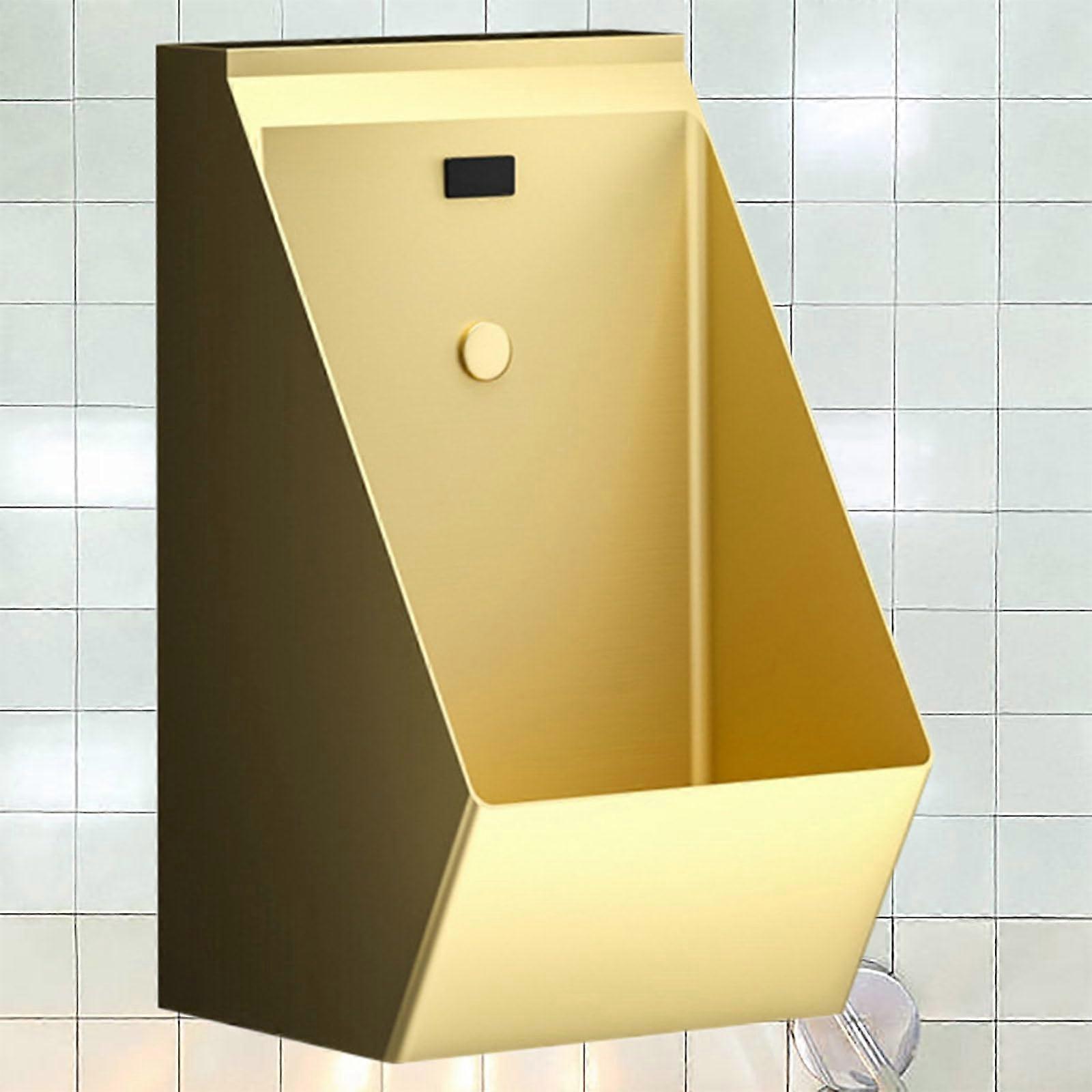 Gold Stainless Steel Wall Mounted Automatic Sensor Urinal with AntiOdor and Water Saving Design