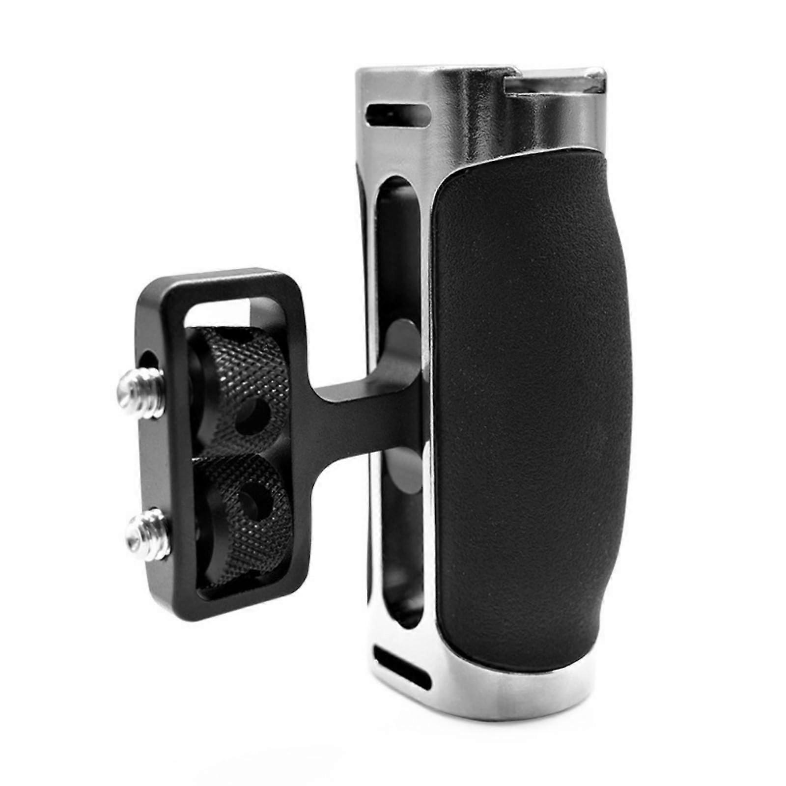 DSLR Camera Handle Grip with Cold Shoe and Quick Release Aluminum Side Handle Stabilizer