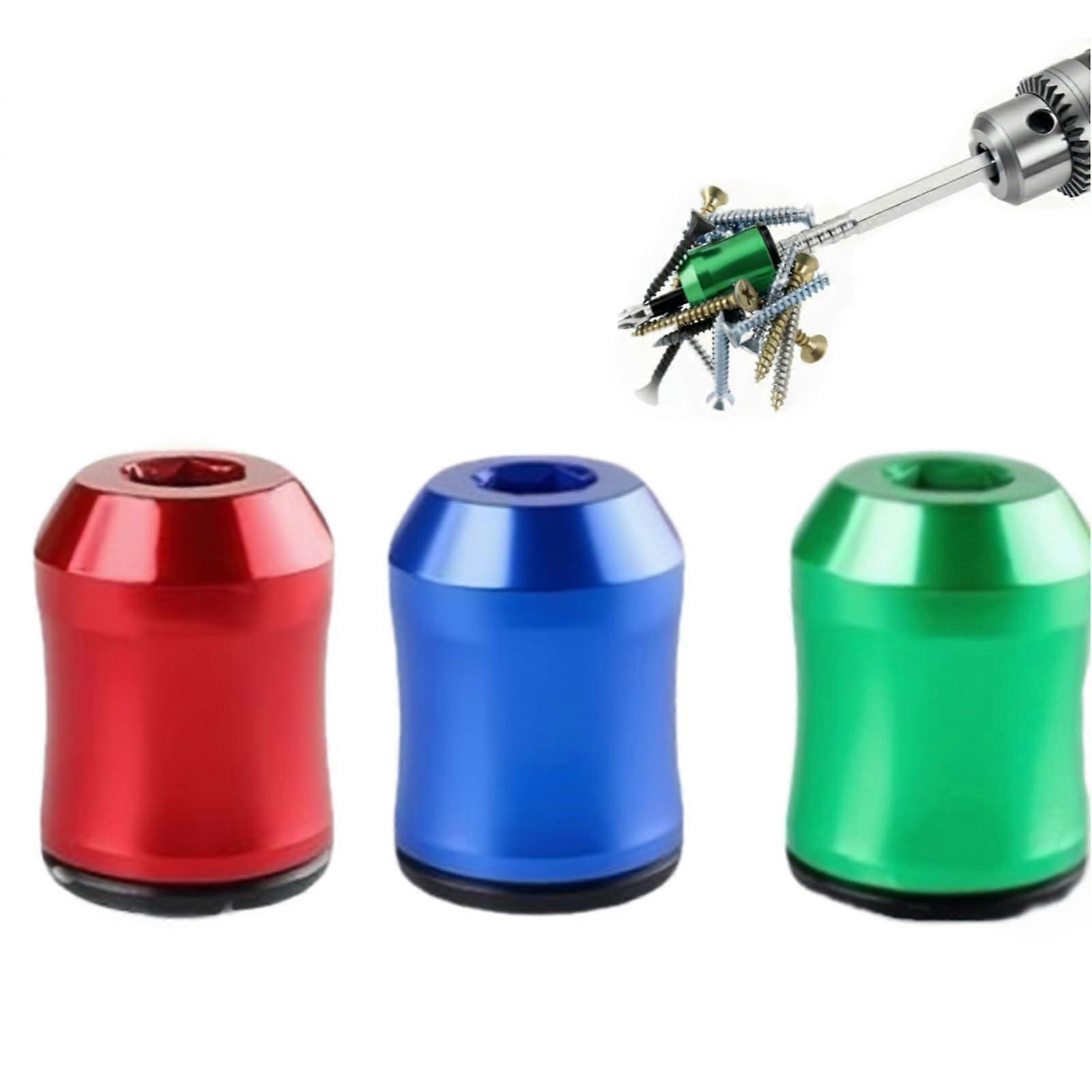 Magnetic Screwdriver Ring with Double Magnetic Boost, Secure Screw Lock, AntiSlip, Red Blue Green