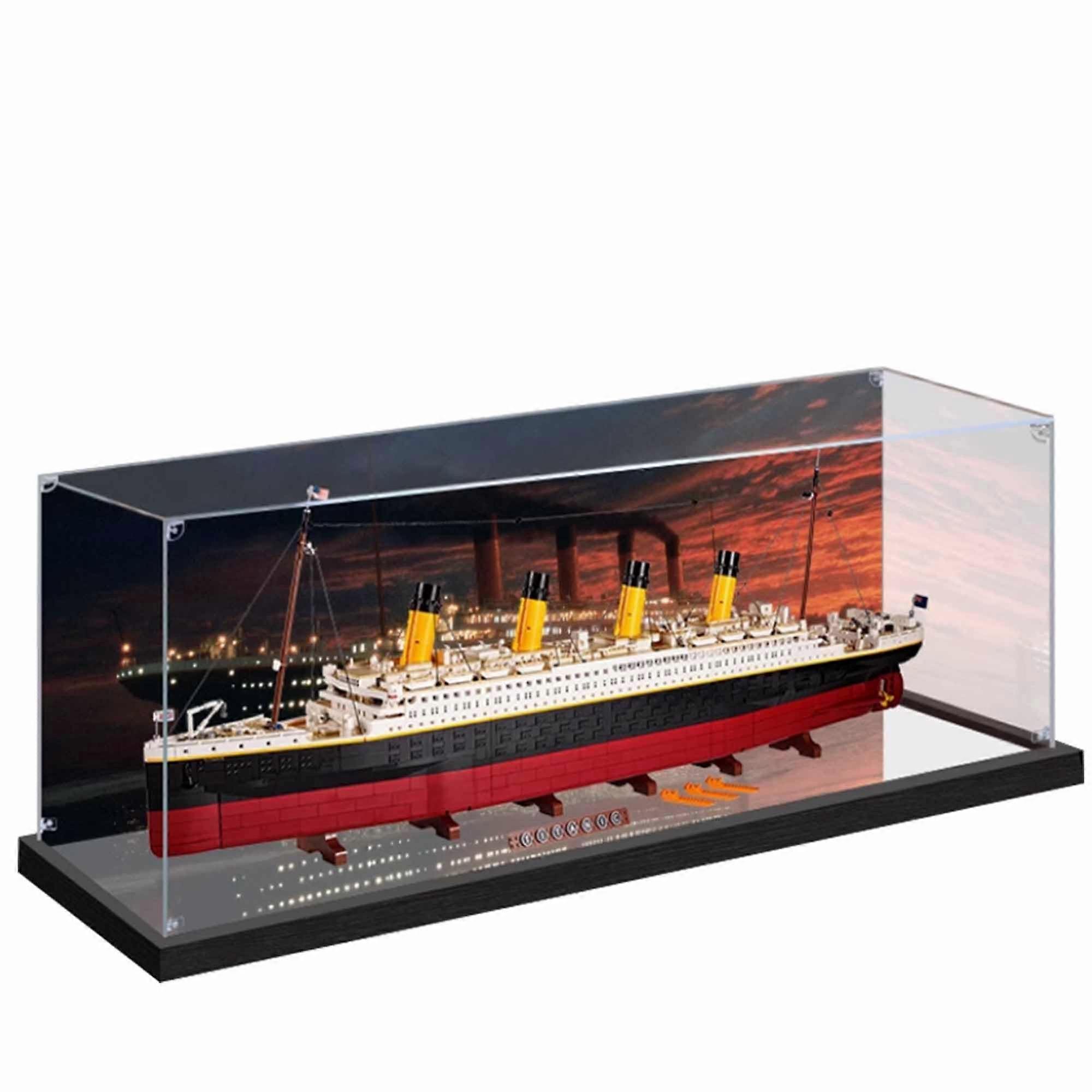 Titanic Display Case Clear Acrylic DustProof Protective Box Compatible with  10294 Model