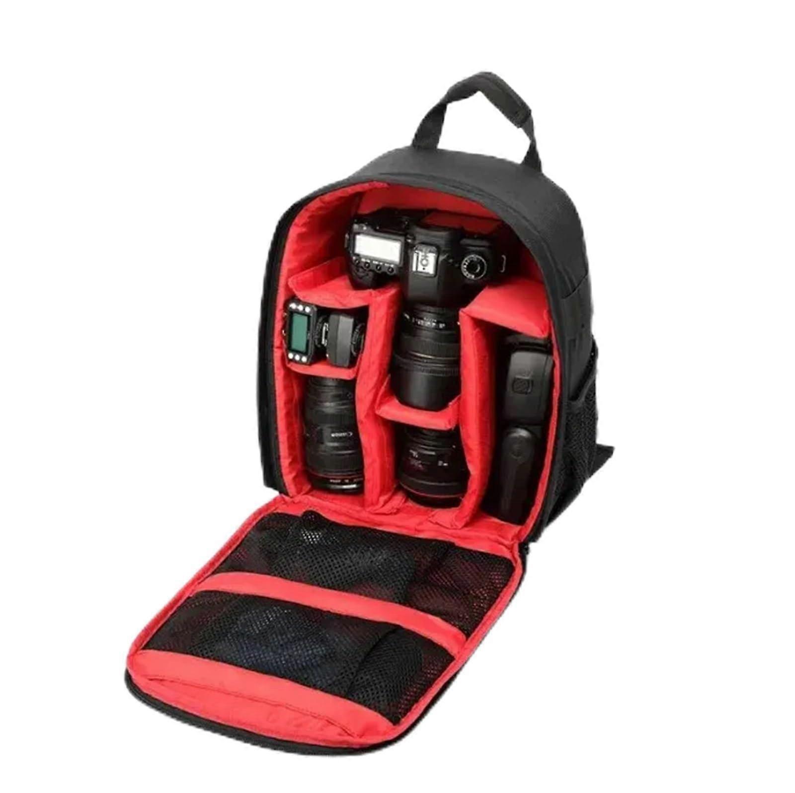 Waterproof DSLR Camera Backpack with Shockproof Design and Multiple Compartments Red
