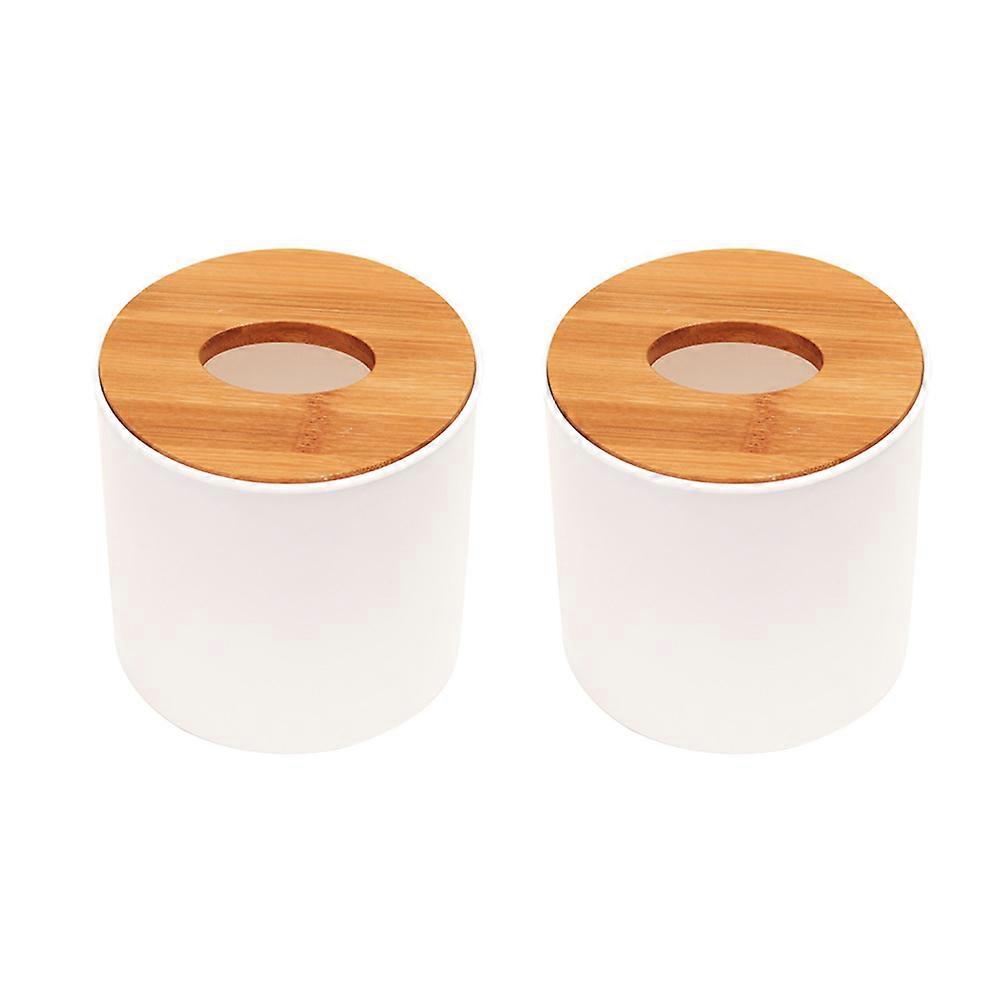 Plastic Tissue Box Tissue Paper Holder for Home Use 2Pcs Cylindrical