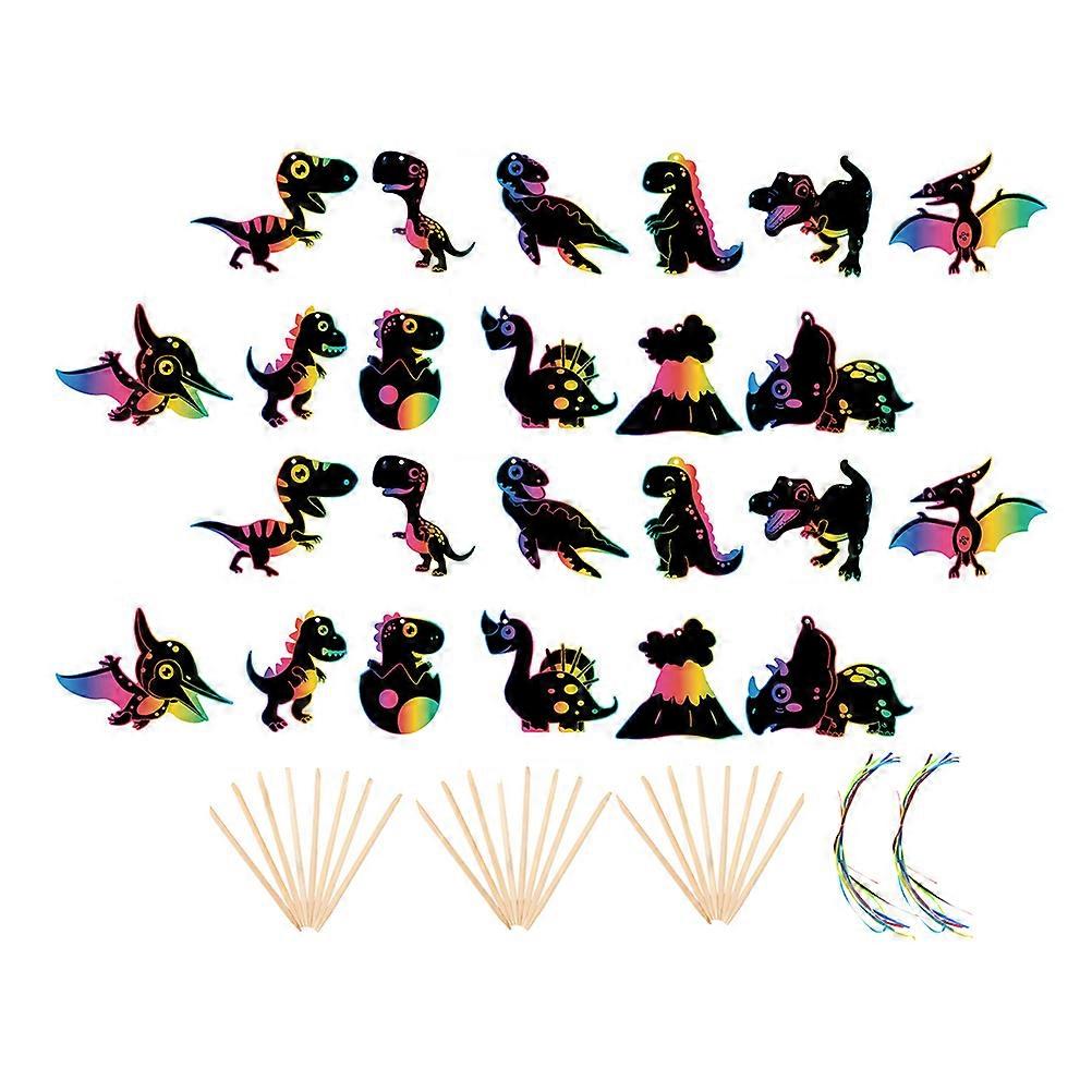 Dinosaur Scratch Cards Kids Scratch Painting Set 2Sets for Creative DIY