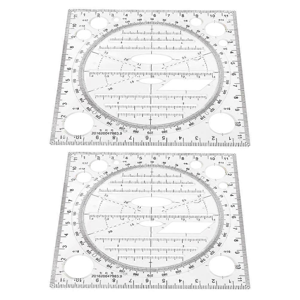 Multi-Functional Drawing Ruler for Engineering Use with 2Pcs Plastic Tools