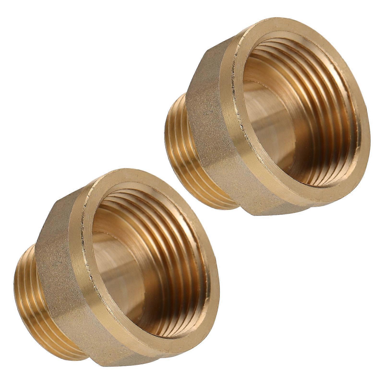 Golden Brass Coupler for Pipe Fitting 2Pcs Threaded Brass Connector