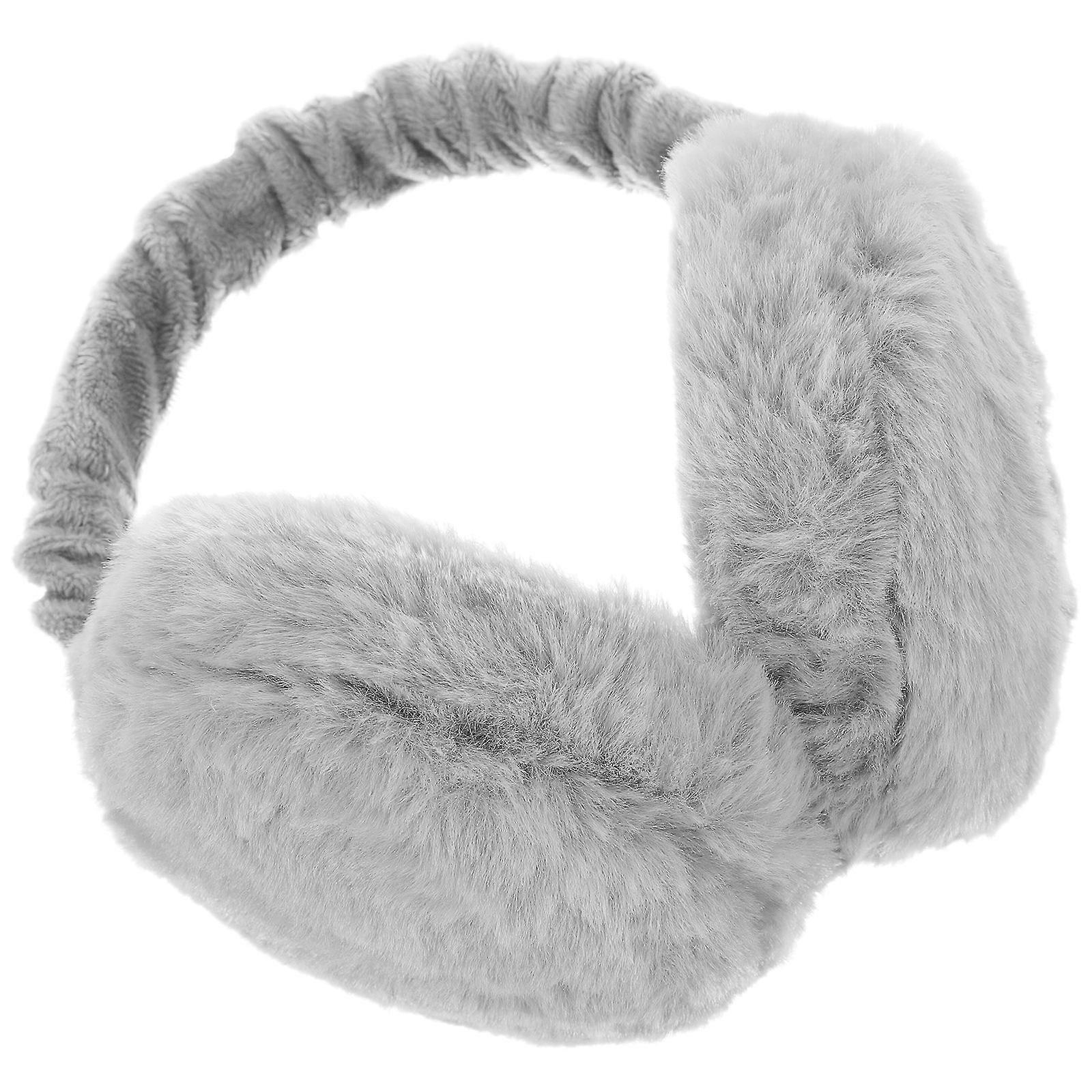 Warm Ear Warmer Furry Earmuff for Ear Warming Grey Polyester Cover