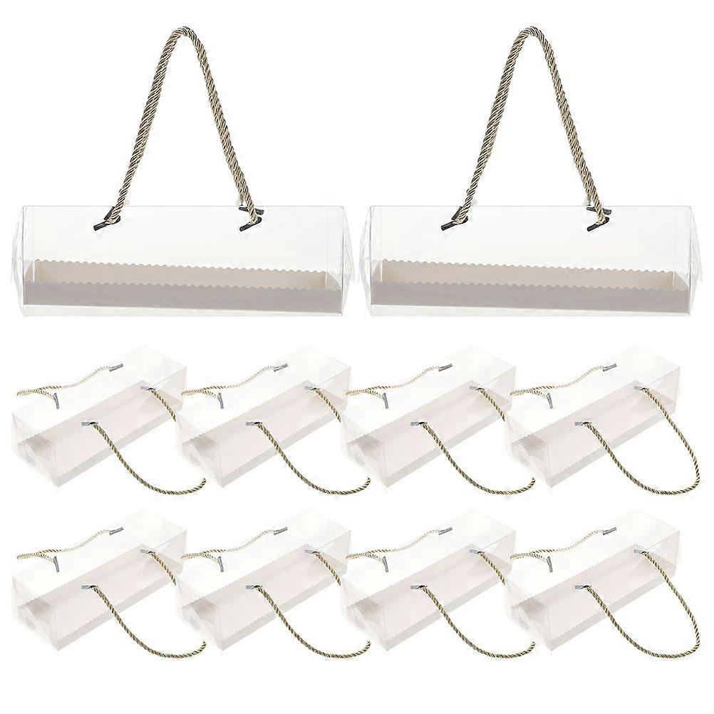 10pcs Cake Boxes Handheld Muffin Boxes Cake Packaging Boxes Portable Gift Containers