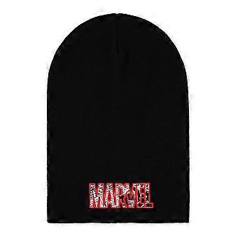 Marvel comics logo slouchy beanie, black