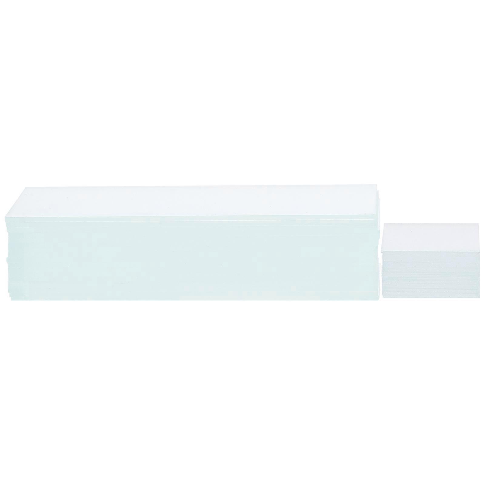 50pcs Blank Microscope Slides and 100pcs Pre Cleaned Microscope Cover Glasses