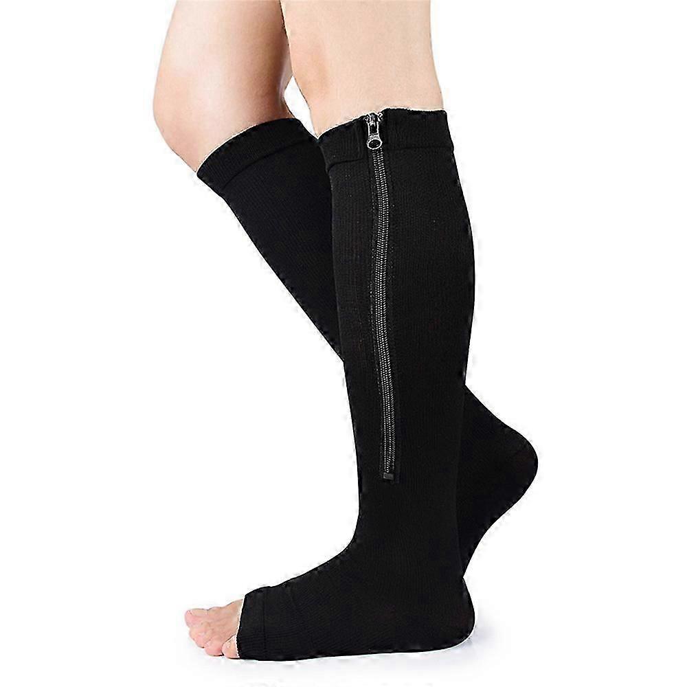 1 pair Baronactive Zip Compression Socks,Toeless Compression Socks,Open Toe Compression