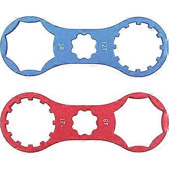 CENPEK 2er-Set Gabel-Schulterkappenschlüssel für Mountainbikes, kompatibel mit Suntop XCM/XCR/XCT/RST – Rot + Blau