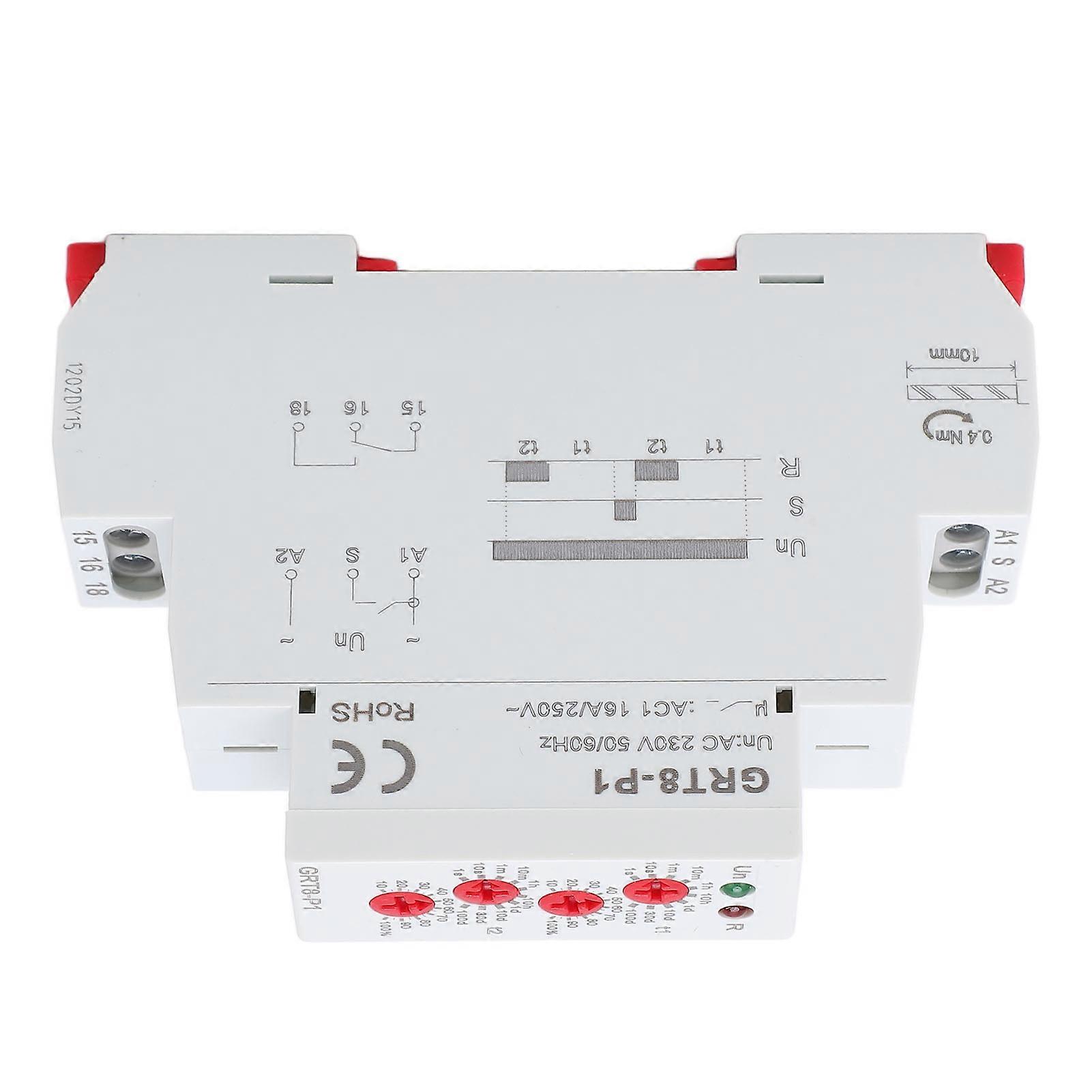 AC230V Electronic Repeat Relay LED Indicator ABS Pulse Output Timer Relay DIN Rail