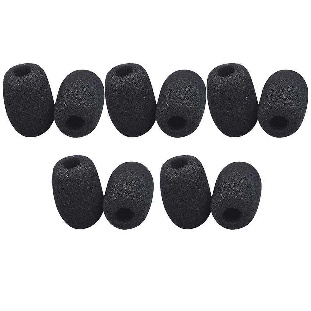 Microphone Windshield Black for Lapel Headset Covers 10Pcs Sponge Microphone