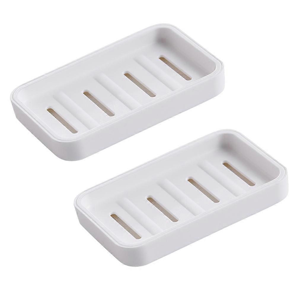 Draining Soap Container Double-Layer Soap Boxes for 2Pcs Bathroom