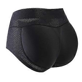 Unsichtbarer Bauchweg-Slip für Damen mit atmungsaktivem, gepolstertem Mesh-Einsatz, formt Po und Hüfte – Schwarz