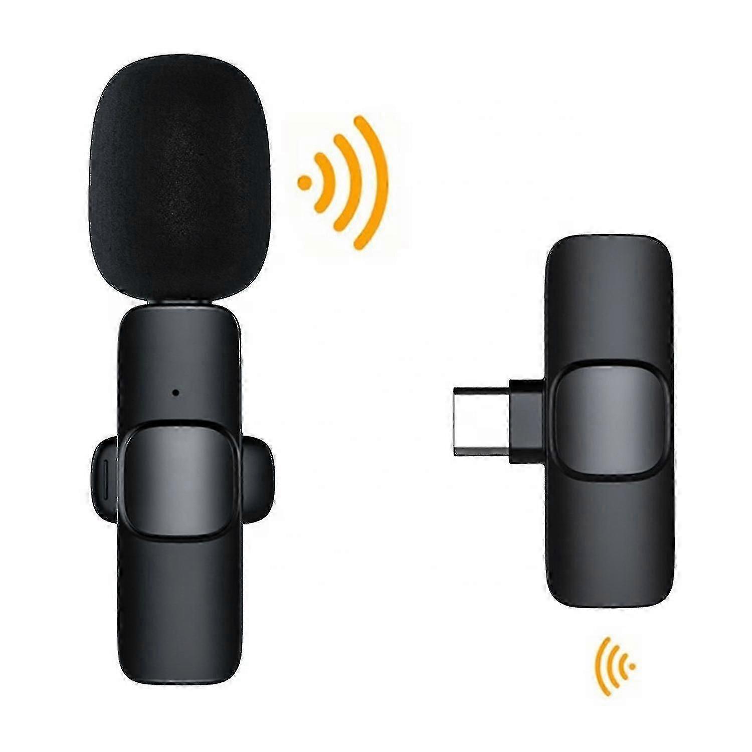 Microfono lavalier wireless mini per registrazioni TikTok, vlog e streaming.