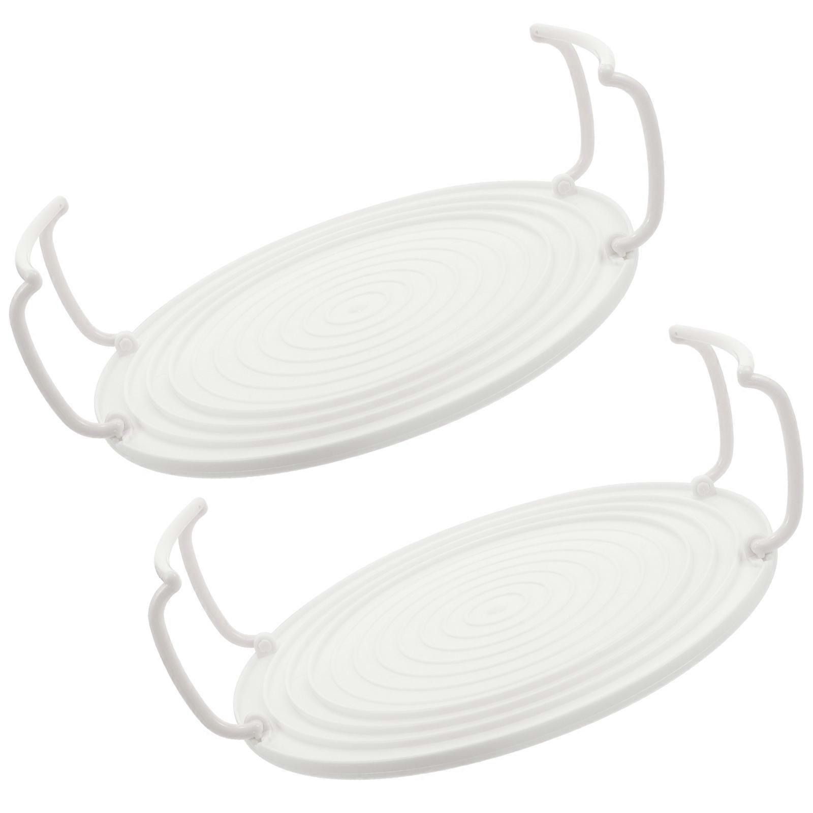 2pcs Rouded Mircrowave Oven Rack Layered Steaming Tray Kitchen Accessory