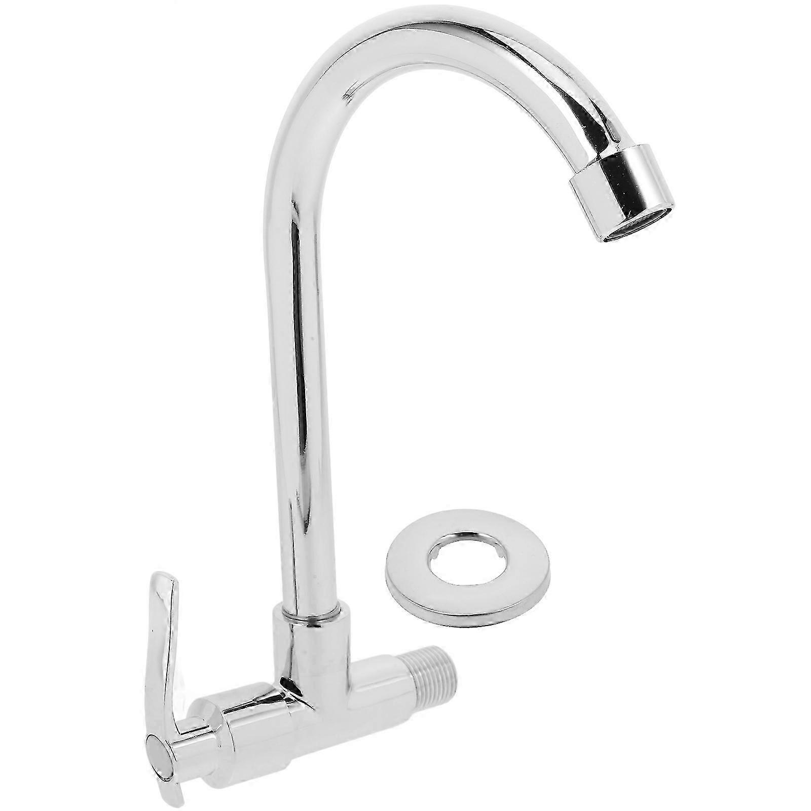 Single Cold Kitchen Faucet Durable Wall Mounted Faucet compatible with1Set