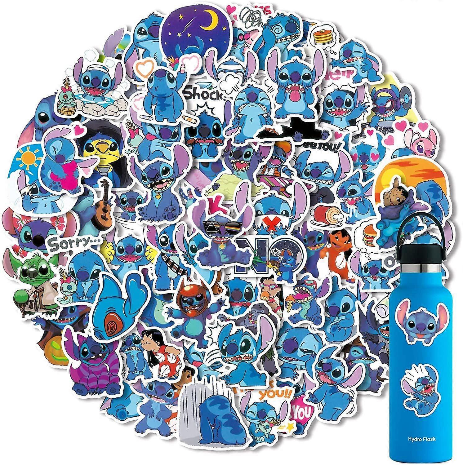 100 PCS Stitch Stickers,Lilo and Stitch Stickers compatible Water Bottles,Gifts Cartoon Stickers,Vinyl Waterproof Stickers compatible Laptop,Bumper,Wa