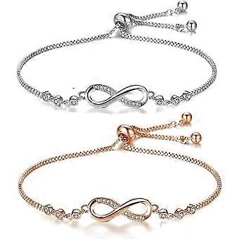 2 Stykker Infinity Infinity Symbol Women's Bracelet Women's Bracelet Link Armbånd