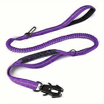 Heavy Duty Dog Leash with Elastic Bungee compatible with Medium / Large Dogs - Shock Absorption / Safety Clip Included