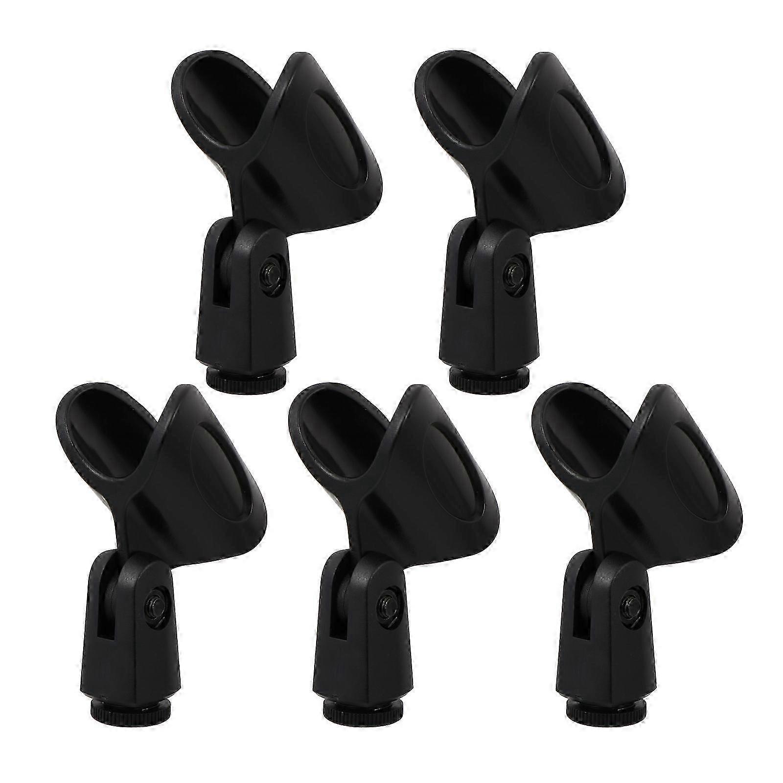 1 Set 5 Pcs Microphone Clips Practical Universal Mic Holders Clips (Black)