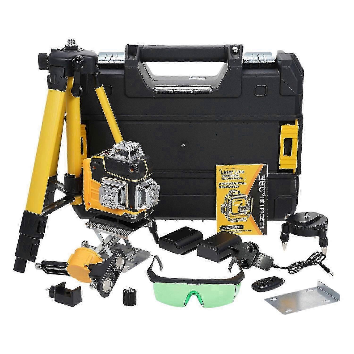 4D 16 Lines Laser Level, Self-leveling, Rechargeable, Portable