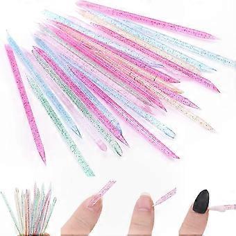 Acrylic Nail Cuticle Pusher Sticks, 50 Pcs Double-Ended Colorful for Manicure and Cuticle Cleaning