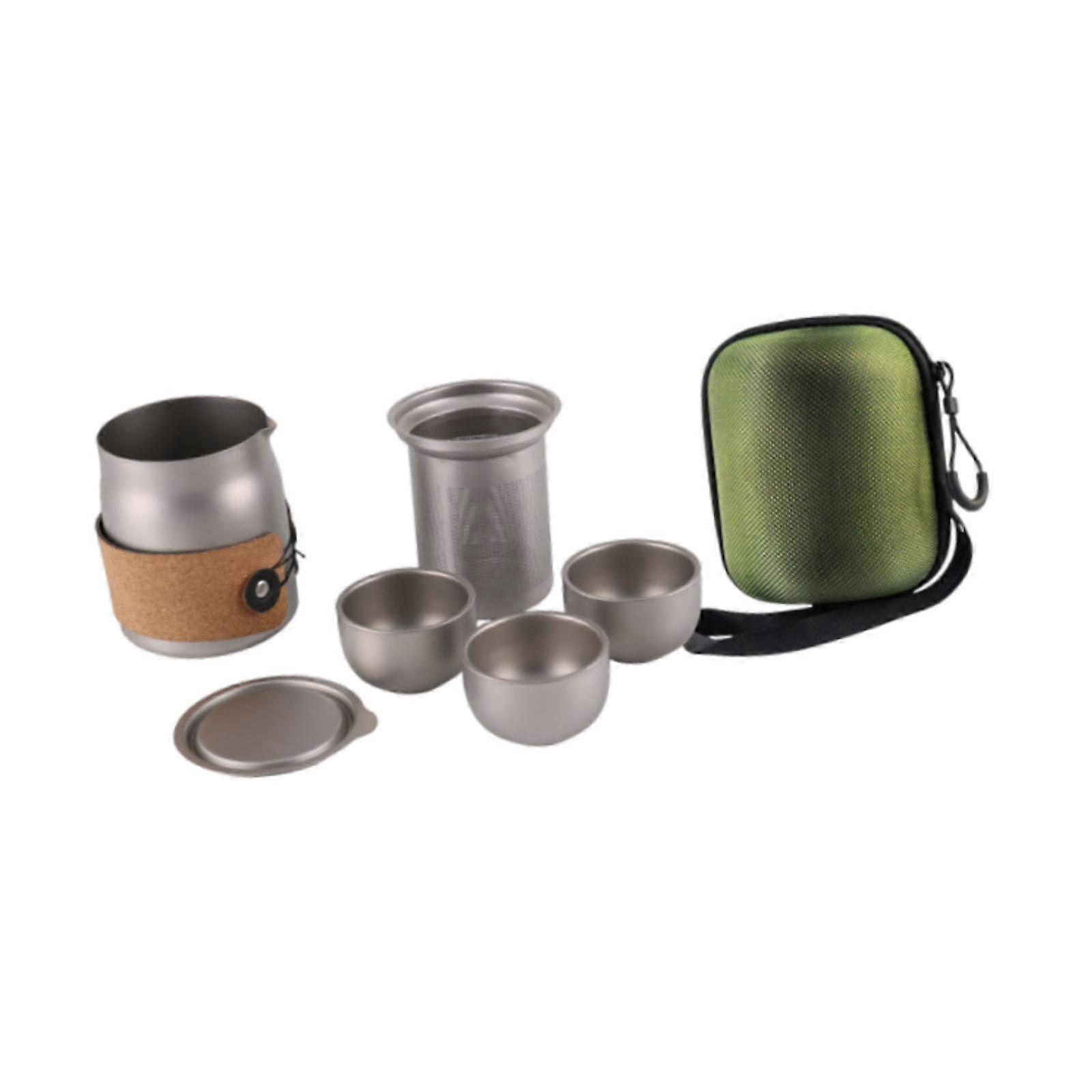 Titanium Tea Set Stackable Multifunction Teapot for Home Tea Lovers Office