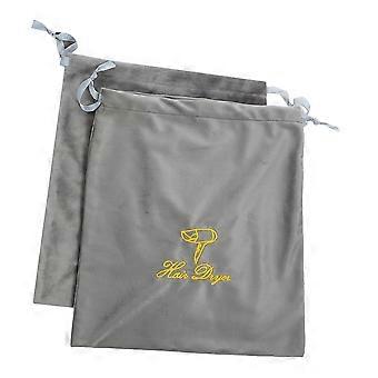 Hair Dryer Storage Bags Drawstring Fabric Bags for Home 6Pcs Grey