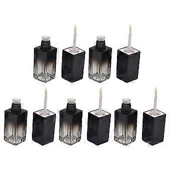Refillable Storage Tube Black Gradient Lip Gloss Square Design 5Pcs
