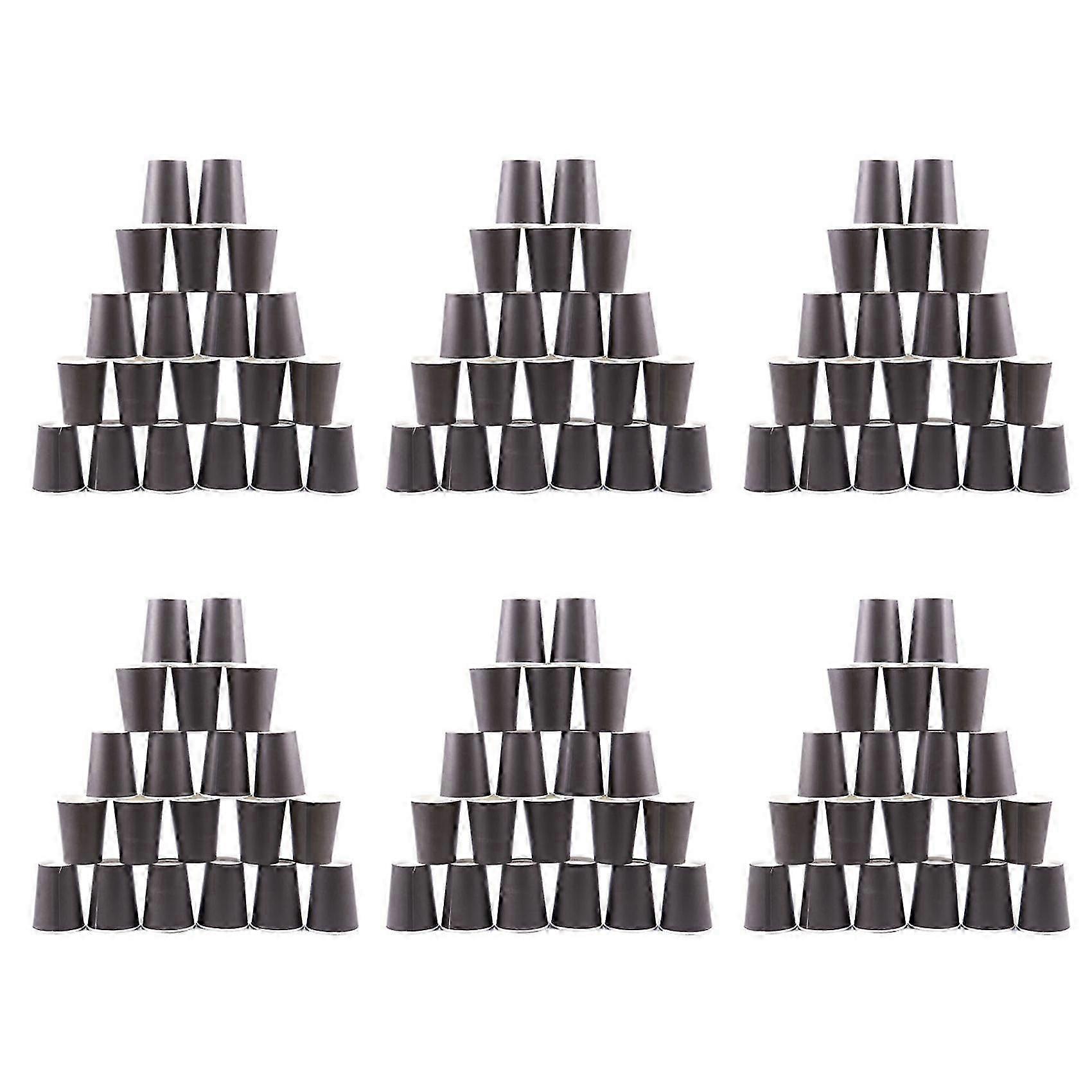 120 Paper Cups (9oz) - Plain Solid Colours Birthday Party Tableware Catering(Black)