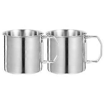Portable Water Mug Stainless Steel for Camping 2Pcs Outdoor Drinking Cups