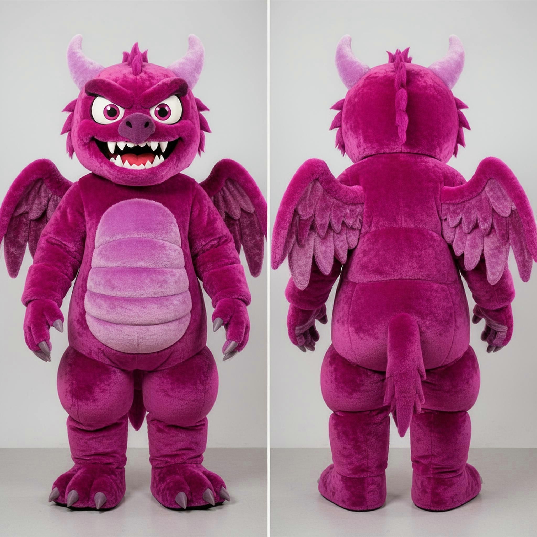 MASTICOT Magenta Winged Harpy Mascot