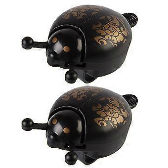 Campanello per bicicletta per bambini a forma di coccinella, mini campanello per ciclismo, 2 pezzi, colore nero