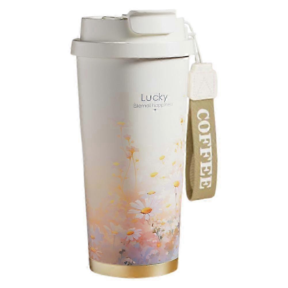 Floral Ceramic-Lined Vacuum Mug