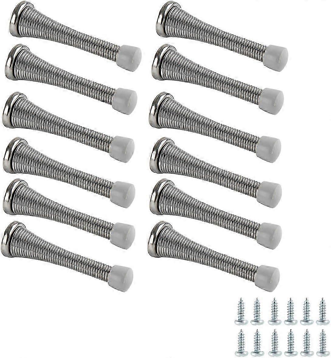 Amazon Basics 12-Piece Spring Door Stopper - Polished Chrome