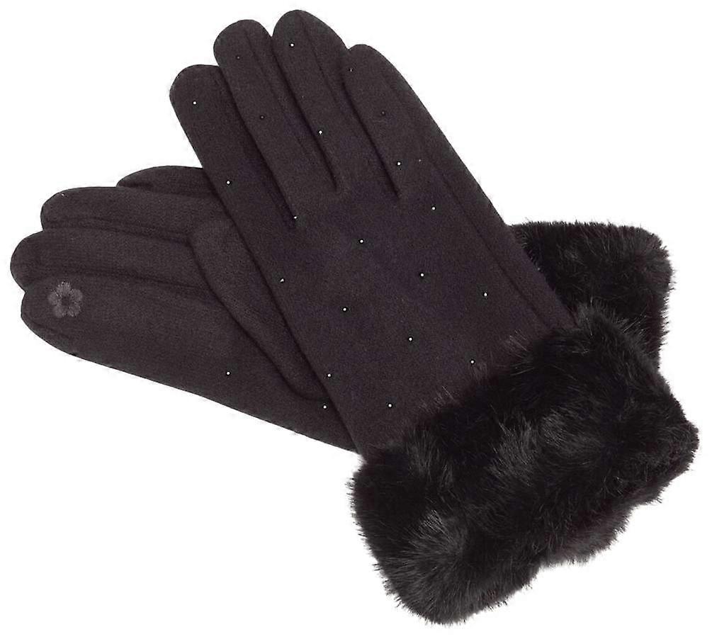 Elie Beaumont Dia Cuff Gloves - Black
