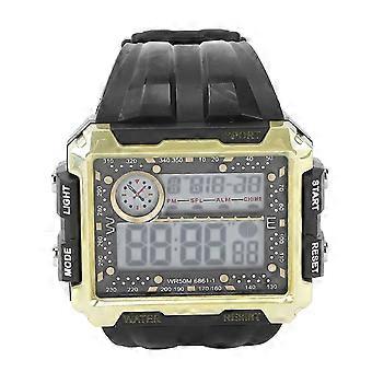 Men's Dual Time Sports Watch Waterproof Large Dial Night Light Digital Electronic Watch