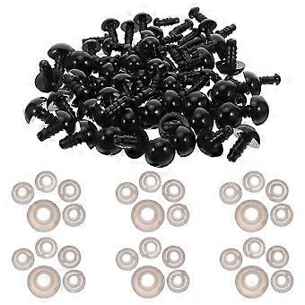 Black Plastic Toy Eyes for Crafts Plush Safety Eyes with Washers 500Pcs Set