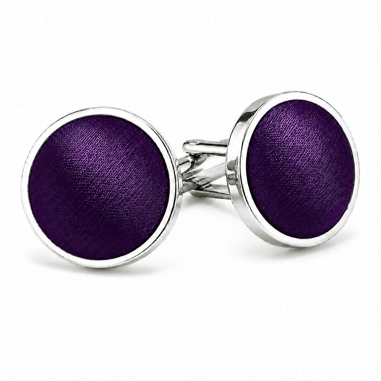 Purple Plain Satin Cufflinks