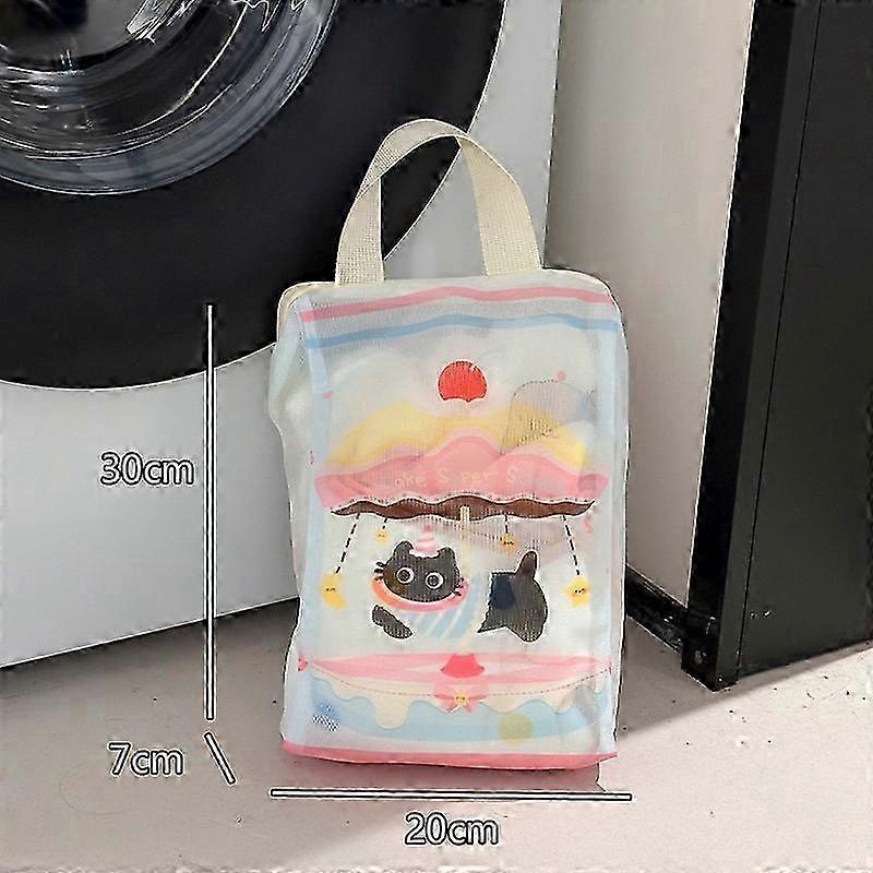 Cartoon Kitten Polyester Laundry Bag