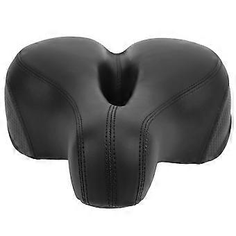 Mountainbike-Sattel Bequemer Mikrofaser-Leder-HollowCarved Feder-Fahrradsattelsitz (Schwarz)