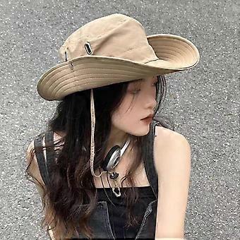 Unisex Summer Breathable Panama Cap Wide Brim Waterproof Quick-drying Hat for Outdoor Camping Fishing Vacation