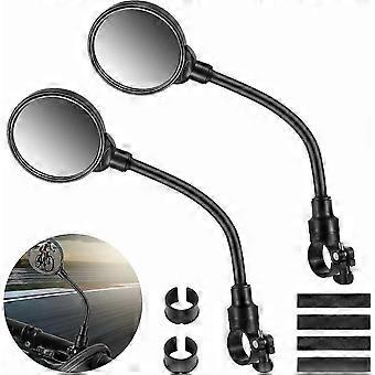 2 Pack Bike Mirrors for 22-32mm Handlebar, 360 Adjustable Rotatable 3D Safety Mirrors for Mountain Bike, Racing Bike, E-bike, Moped -LL