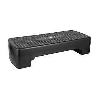 Aerobic stepper with 2 steps, adjustable height, black.