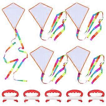 DIY Kite 5Sets Blank Kites for Kids Funny Drawing and Playing Toy