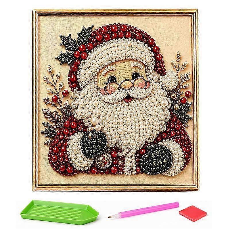Framed Santa Pearl Diamond Art Kit