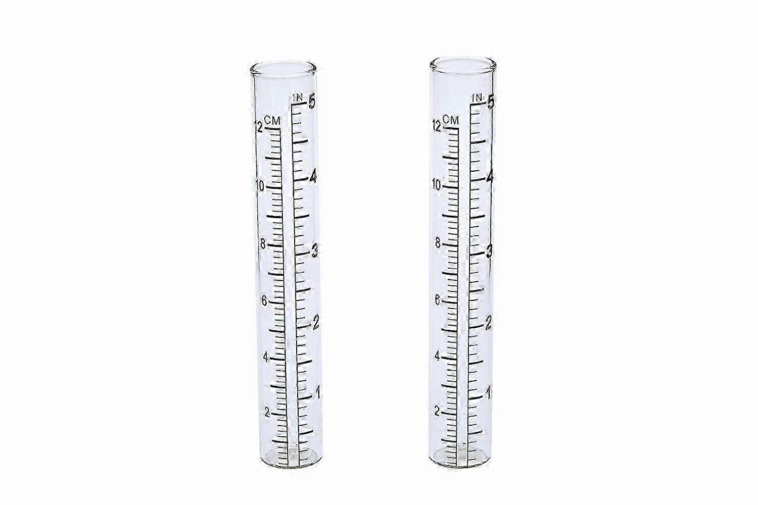 2 Pcs Glass Rain Gauge Tubes